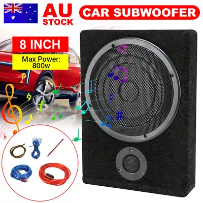 8'' Car Subwoofer Under-Seat 800W Amplifier Speaker Audio Sub Woofer Slim Box AU • $95.85