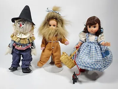 Madame Alexander 8  Set 3 Dolls Wizard Of Oz Lion Scarecrow Dorothy Toto • $107.99