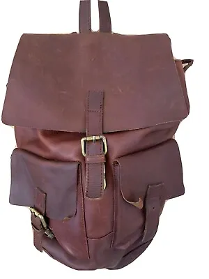 John Lewis & Partners!!! Large 100% Tan Brown Leather Backpack!!! • £45