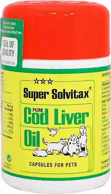 Super Solvitax Pure Cod Liver Oil For Dogs (90 Capsules) - Helps Maintain Health • £8.38