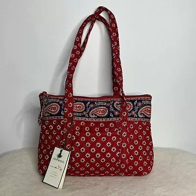 New Vera Bradley Little Betsy Purse Bag Tote Americana Blue Red Tan Retired • $38.48