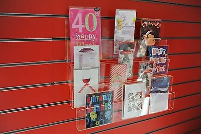 Perspex Slatwall Tiered Greeting Card Display 600mm  2 To 4 Tier • £78.22