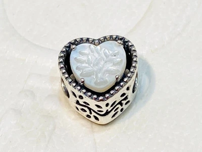 $59 • Buy Authentic Pandora Silver Openwork Heart Mother Of Pearl Family Tree Charm 799413