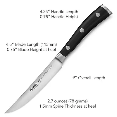 $109.24 • Buy Wusthof Knives Classic Ikon Steak Knife - 12 Cm (4 ½ ) - ( 1 Pcs) New