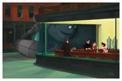 The Iron Giant Nighthawks Night Diner Giclee Art Print Poster 24x16 Mondo • £86.77