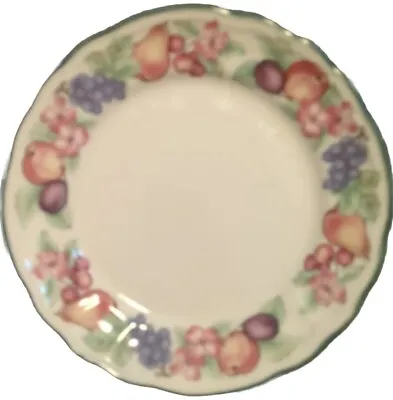 Epoch Indonesia Market Day Salad Plates White With Flowers And Fruit 7 3/4  • $7
