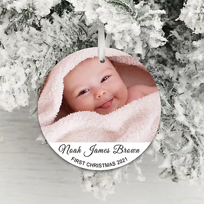 New Baby First Christmas Personalised Hanging Xmas Christmas Tree Decoration • £12.68