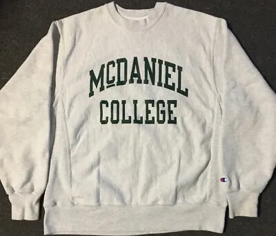 Vtg Champion McDaniel College Faded Reverse Weave Sweatshirt M School Grunge 90s • $59.95