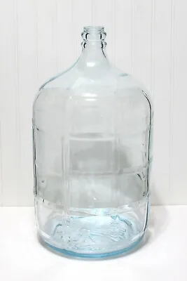  Vintage Clear Glass Jug Water Bottle Crisa Mexico Embossed Checkered 5 Gallon • $48