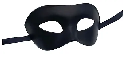 QUALITY MENS MIDNIGHT BLACK Venetian Masquerade Party Eye Carnival Mask UK • £6.75