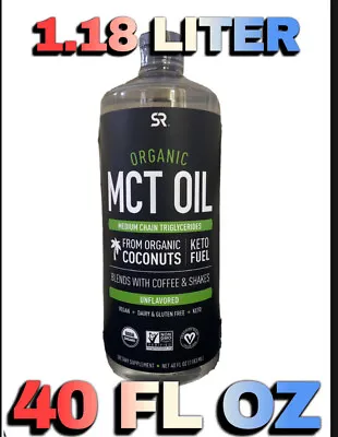 Organic MCT Oil 40 Fl Oz. Bottle Sports Research Keto Fuel Unflavored Coconut • $34.19