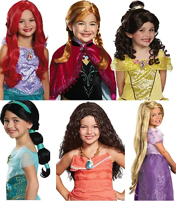 Disney Princess Wig Girls Fairytale Fancy Dress Book Day Kids Licensed Wig • £17.99