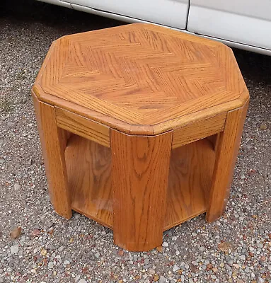 Oak Hexagon End Table / Side Table  (ET500) • $314.10