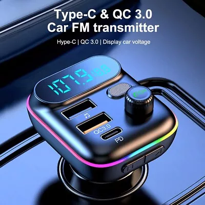 Bluetooth Car Adapter FM Transmitter USB AUX Radio Handsfree MP3 Music Player • $11.99