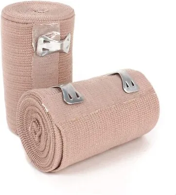 Elastic Bandage Wrap With Clips Flexible Firm Soft Support 3 In X 5 Yd Stretch • $2.99