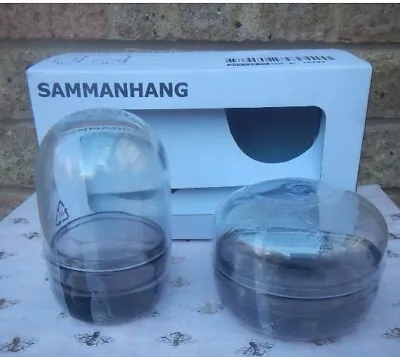£19.99 • Buy IKEA SAMMANHANG - Set Of Two Glass Display Domes Cloche Bell Jar 