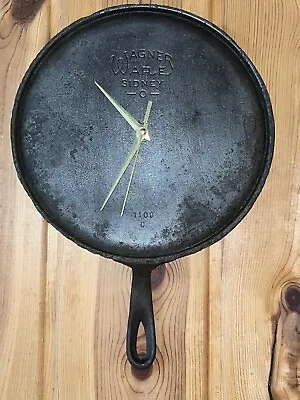 Vintage Rustic Wagner Ware Sidney Griddle Clock With Quartz Silent Movement • $39.99