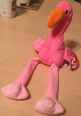 Pinky The Flamingo 1995 Ty Original Beanie Baby With Red Star On Tush Tag • $7.75