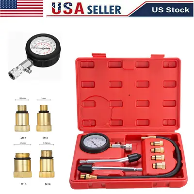 Engine Cylinder Compression Gauge Tester Kit Gas Engine Diagnostic Tool US • $16.96