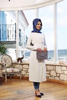 Trio Tunic - White Islamic Women Long SleeveTunic Top High Quality • $25