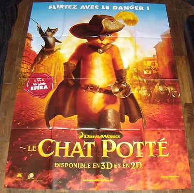 PUSS IN BOOTS DreamWorks Animation Cat Musketeer LARGE French Teaser POSTER • $25