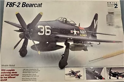 Vintage 1991 Testors WWII Navy F8F2 Bearcat Model Airplane Kit # 519 - 1/48th -  • $20