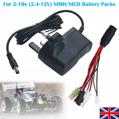 Battery Charger For RC Car Airsoft 2-10s 7.2V 8.4V 9.6V NIMH/NICD Battery • £11.24