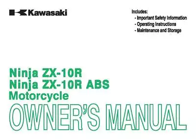 Kawasaki Owners Manual Book 2014 Ninja ZX-10R  • £14.86