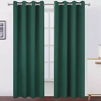 Dark Green Blackout Curtains/52 X 84 Inch Long/set Of 2 Curtain Panels/thermal I • $39.90