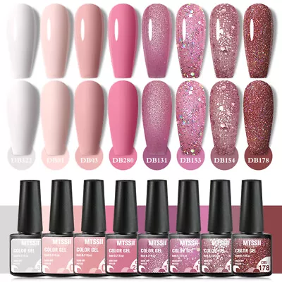 MTSSII 6 Bottles Gel Nail Polish Kits UV/LED Soak Off Gel Varnish Set DIY 7ml • $6.86