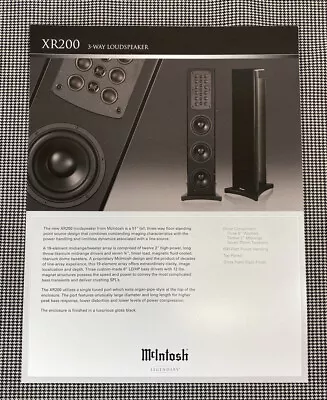 Mcintosh Xr200 3-way Loudspeaker Original Advertisement & Info Page J0721  • $9.94