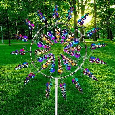 Magical Wind Powered Kinetic Windmill Metal And Sculpture Spinner Garden Unique • $18.98