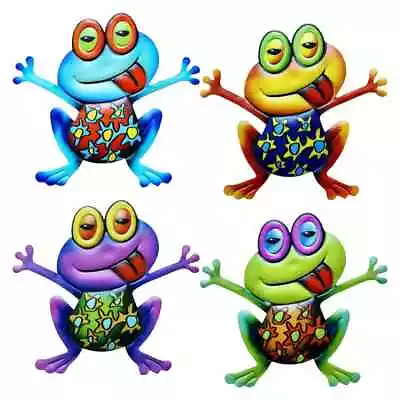 Colourful 3d Crazy Frog Metal Wall Art Garden Wall Tree Fence Hanging Decoration • £4.99