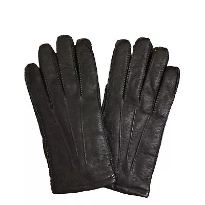 Vintage Genuine Leather Gloves Size Large Black RN 35548 Philippines Mens • $17.99