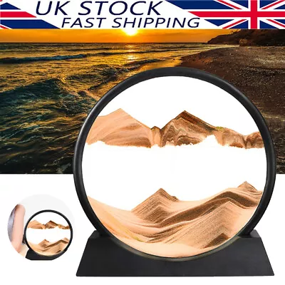 3D Sandscape In Motion Display Moving Sand Frame Art Picture Glass Flowing Gift • £0.01