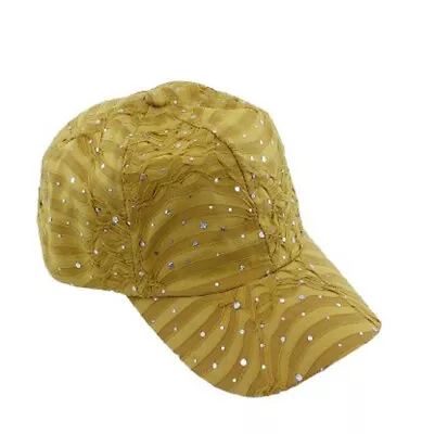 Glitzy Game Sequin Trim Baseball Cap • $15.95