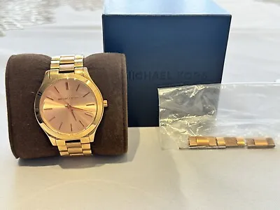 Michael Kors MK3197 Runway Rose Gold Dial Stainless Steel Fashion Women's Watch • $39.99