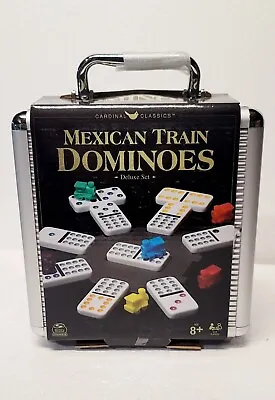 Mexican Train Dominoes Deluxe Set Aluminum Carry Case • $24.77