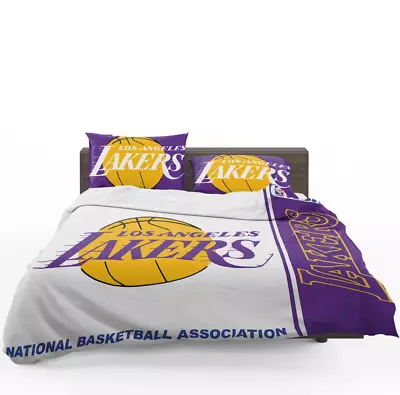 Los Angeles Lakers NBA Basketball Quilt Duvet Cover Set Bedclothes Full Twin • $54.99