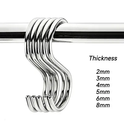 S Hooks Quality Stainless Steel Kitchen Meat Pan Utensil Clothes Hanger Hanging • $4.25