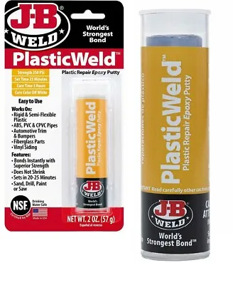 JB Weld PlasticWeld Plastic Repair Putty Epoxy Paste Car Bodywork Genuine USA • $13.83