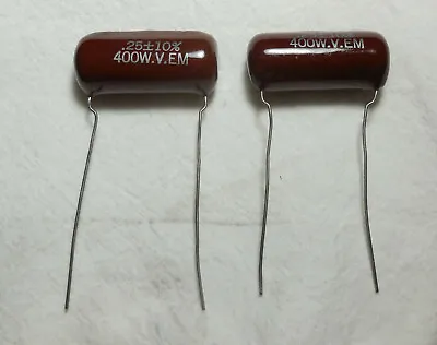 .25uf 400V Matched Pair EM-Arco Paper/Mylar Capacitors NOS • $5.75