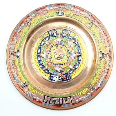 Mexican Real Copper Mini Plate Beautiful 4 Inch Cobre Aztec Calendar Gift #2 • $9.98