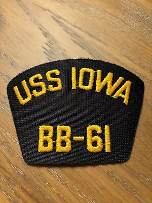 New 3 X 4 1/4 USS Iowa BB-61 Iron On Patch Military US Navy Battleship USN Ship • $3.99