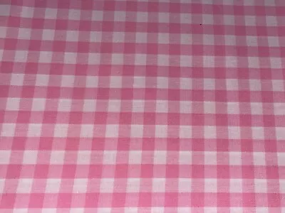 1/2 Yd Vintage Pink & White Check Gingham Cotton Fabric 4 Checks An Inch BTHY • $3.75