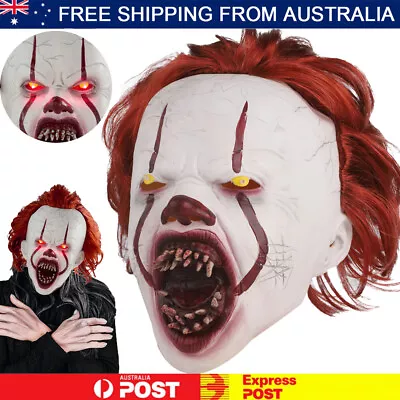 Stephen King It Mask Pennywise Clown Mask Halloween Cosplay Scary Joker Mask NEW • $16.90