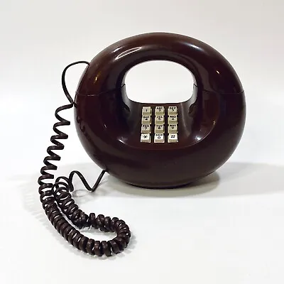 Vintage 70’s Western Electric Brown Sculptura Donut Telephone Untested • $71.99