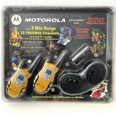 Motorola Talkabout T5950 2-Way Radio Walkie Talkie Value Pack NEW/SEALED NOS • $69