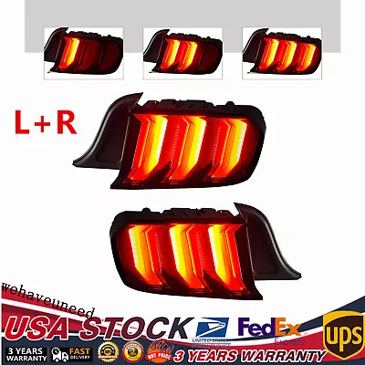 For 2015-2022 Ford Mustang LED Tail Lights Sequential Turn Signals Smoke Pair US • $277.40