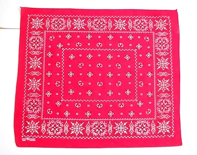 Vintage Red Bandana Handkerchief Made In US 100% Cotton Trunk Up • $6.99